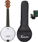 4 String Banjo Ukulele Uke Concert 23 Inch Size Sapele With Bag Tuner