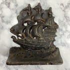 Vintage Sailing Ship Nautical Cast Bronze Brass Bookends