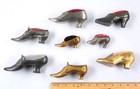 Collection Of 8 Victorian Vintage Shoe Shaped Metal Pin Cushions Sewing