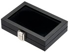 Jewelry Display Case Tempered Glass Top Lid - Black - 5 11  X 3 54  X 1 18 