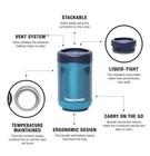 Tupperware Thermal Thermos Hot Cold Food Stacking Container 475ml Peacock New