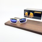 Oakley Gascan Oo9014 Sunglasses Frosted Clear Frame Dark Blue Mirrored Lenses