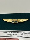 Vintage Skyways International Airlines Flight Attendant Wings 2 5  Badge