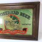 Vintage Moosehead Beer Imported Canadian Lager Wood Framed Beer Sign 20x14   