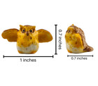 0 7  Yellow Owl Figurine Ceramic Bird Miniature Animals Porcelain Decor Gift