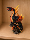 Vulcan Fire Dragon Statue Fantasy Mythical Beast Figurine Gothic Decor