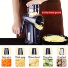 Rotary Cheese Grater With Handle Vegetable Shredder Slicer Grater With 10 Blades