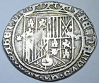 1400 s-1500 s Ferdinand Isabella Spanish Silver 1 Reales Antique Columbus Coin