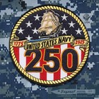 Us Navy 250 Year Anniversary Embroidered Patch 4 1 2  Diameter With Wax Backing