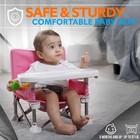 Serenelife Baby Seat Booster Portable Pop sit Folding Chair Belt tray bag Pink