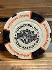 Speedway Harley Davidson Emblem Poker Chip - Concord  Nc - White   Black