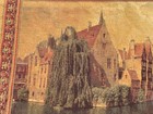 Vintage French Pictorial Tapestry Wall Hanging Dancing Scene Romantic Wall Art