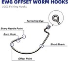 140pcs Ewg Offset Worm Fishing Hooks For Bass - High Carbon Steel Tackle
