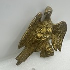 Vintage Antique Solid Cast Brass Eagle Flag Pole Finial Topper Large 4  X 5 