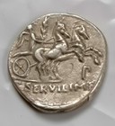 Ancient Roman Coin     Gens Servilia Denarius  c  100   b c       Rare Silver Coin