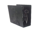 Flhjyf Black Metal Cutout Flowers Design Napkin Holder 5x5 5x2 In  - New In Box