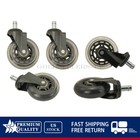 New 5pcs Heavy Duty Office Chair Caster Rubber Swivel Wheels Replacement 3 Inch