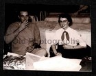 Couple Smoking Cigarettes Hospital Ward Room Old vintage Photo- Aa172