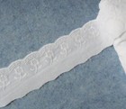 Lot 10 Yards 2  Wide Vintage Eyelet Cotton Fabric Lace White Zhb104