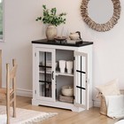 Acrylic Doors Kitchen Buffet Server Table Sideboard Cupboard With Power Outlet