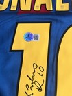 Ronaldinho Fc Barcelona  10 Signed Nike Jersey Blue red Stripes Bas Auth