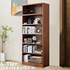 Adjustable 6-shelf Wood Bookcase Storage Shelving Book Wide Bookshelf 71  Tall
