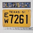 1951 Texas License Plate      Vintage Restored Tx Tag Ew 7261