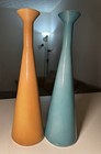 Rare Vintage Pair Of Lietzke Porcelain Trumpet Vases Mid Century Modern 15 