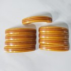 Bakelite Butterscotch Red Stripe Art Deco Drawer Pull Cabinet Handle Set Of 9
