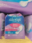 Always Daily Fresh Liners Thin Regular Scented Individually Wrapped White 120