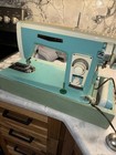 Vintage Brother Sewing Machine Aqua Blue Model 80 Surrey Carrying Case - Works