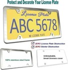 License Plate Cover And Frame Combo - Clear License Plate Cover And Stainless St