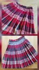 Vintage 1950s Reversible Wool Pleated Tartan Plaid Midi Skirt  Medium