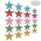 210 Pieces Colorful Glitter Foam Star Stickers  Self Adhesive Shaped Wall 