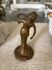 Art Nouveau Antique Finish   Possibly Bronze Metal Woman Figurine Sculpture