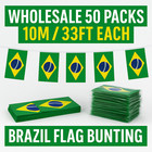          Wholesale Brazil Flag Bunting 50 Packs     10m   33ft Each   World Cup 2026