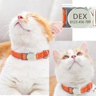 Breakaway Cat Collar Nylon Reflective Metal Buckle Custom Name Anti Lost Collar