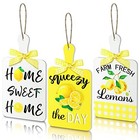 3 Pieces Lemon Wooden Hanging Signs Lemon Wall Kitchen Decor Summer Gift