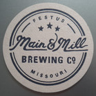 Craft Beer Coaster One Main   Mill Brewing Festus Mo 4  1 2 Black Mo-main-1
