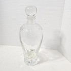 Vintage Embossed Design Decanter With Glass Stopper 9 25  And  4 Shot Glasses 