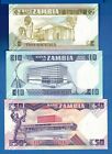 Zambia P-24 P-26 P-28 2  10  50 Kwacha  Uncirculated Banknotes Set-1