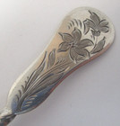 Antique American Coin   Sterling Silver Hand Engraved Spoon By E  Kohlsaat 1830
