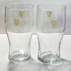Lot Of 2 Guinness Original Glasses Harp Logo 20oz Imperial Pint Size 6 1 4  Tall