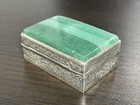 Vintage Beautiful Silver Pill trinket Box With Gemstone Stone