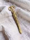 Vintage Ornate Brass  Dressmaker   s Sewing Scissors W sheath  West Germany