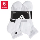Adidas Men s Quarter Socks 6 Pair Pack Climacool Cushioned Athletic Black White