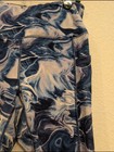 Gaiam Women s Sz M Marble-print Active Leggings In Navy Blue