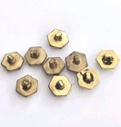 Vintage Buttons Brass Metal Screw Head Look Hexagonal Garment Loop Back Lot Of 9