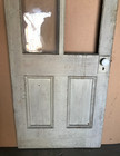 Antique Vtg Early 32x84 Exterior Shabby Glass 4 Lite Wood Door Chic Old 1827-25b