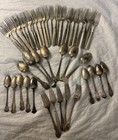 46 Piece Mixed Lot Of Silverplated Forks   Spoons Rogers 1881   1847   More